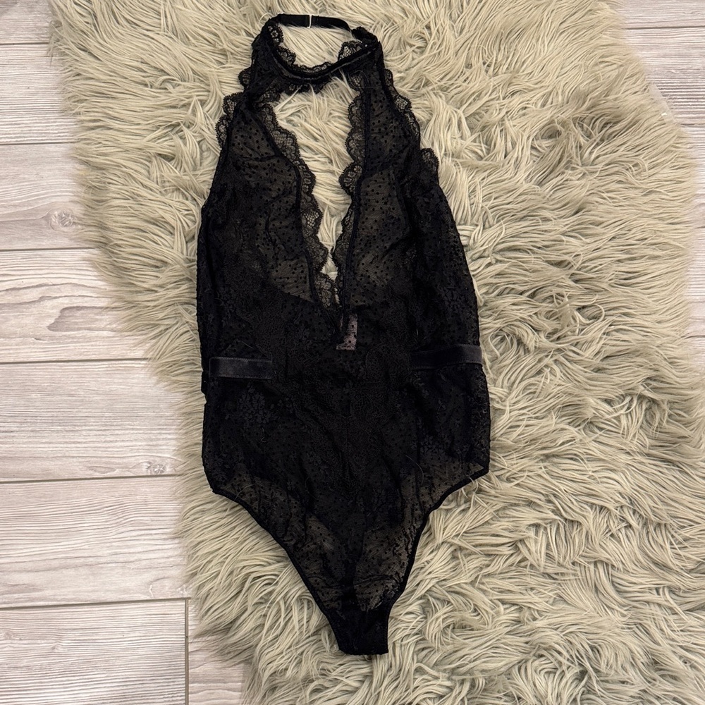 NWOT Victoria's Secret Black Lace Bodysuit
